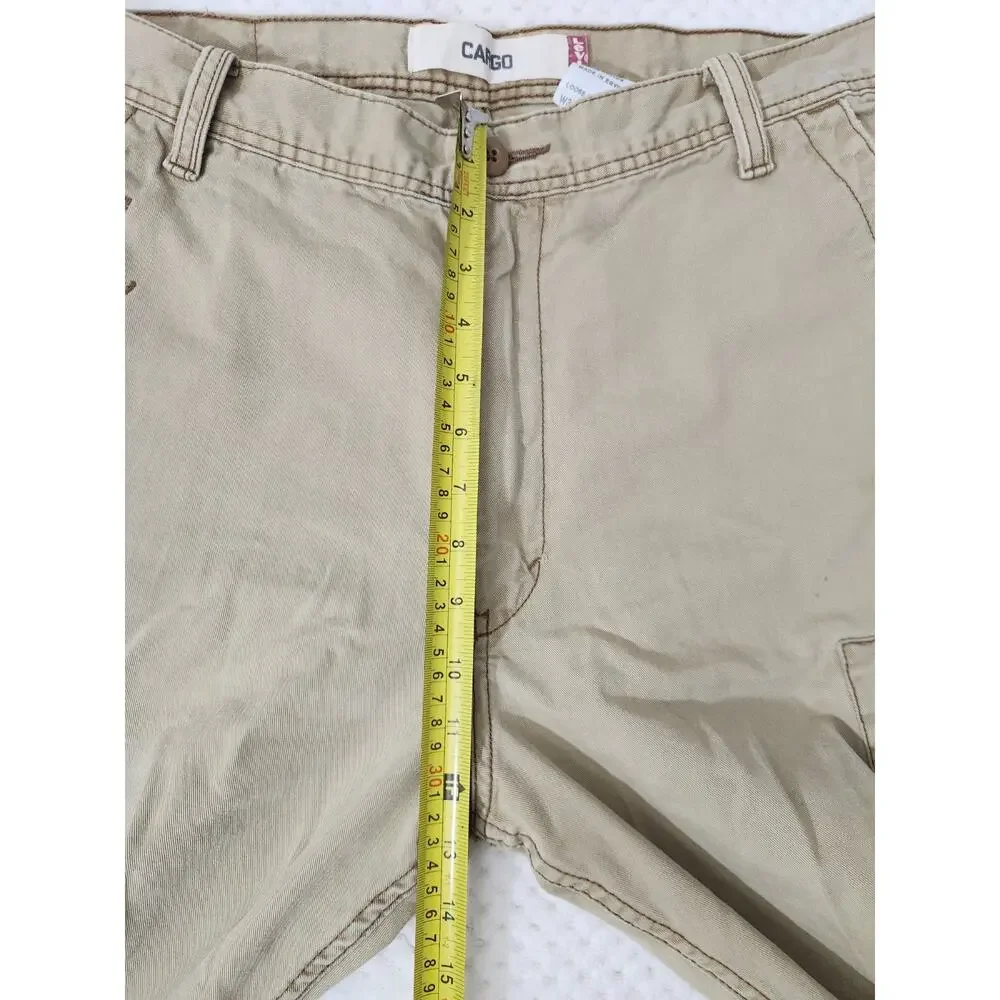 Levis Cargo Pants Mens 36x30 Khaki Utility Loose Straight Distressed Y2K